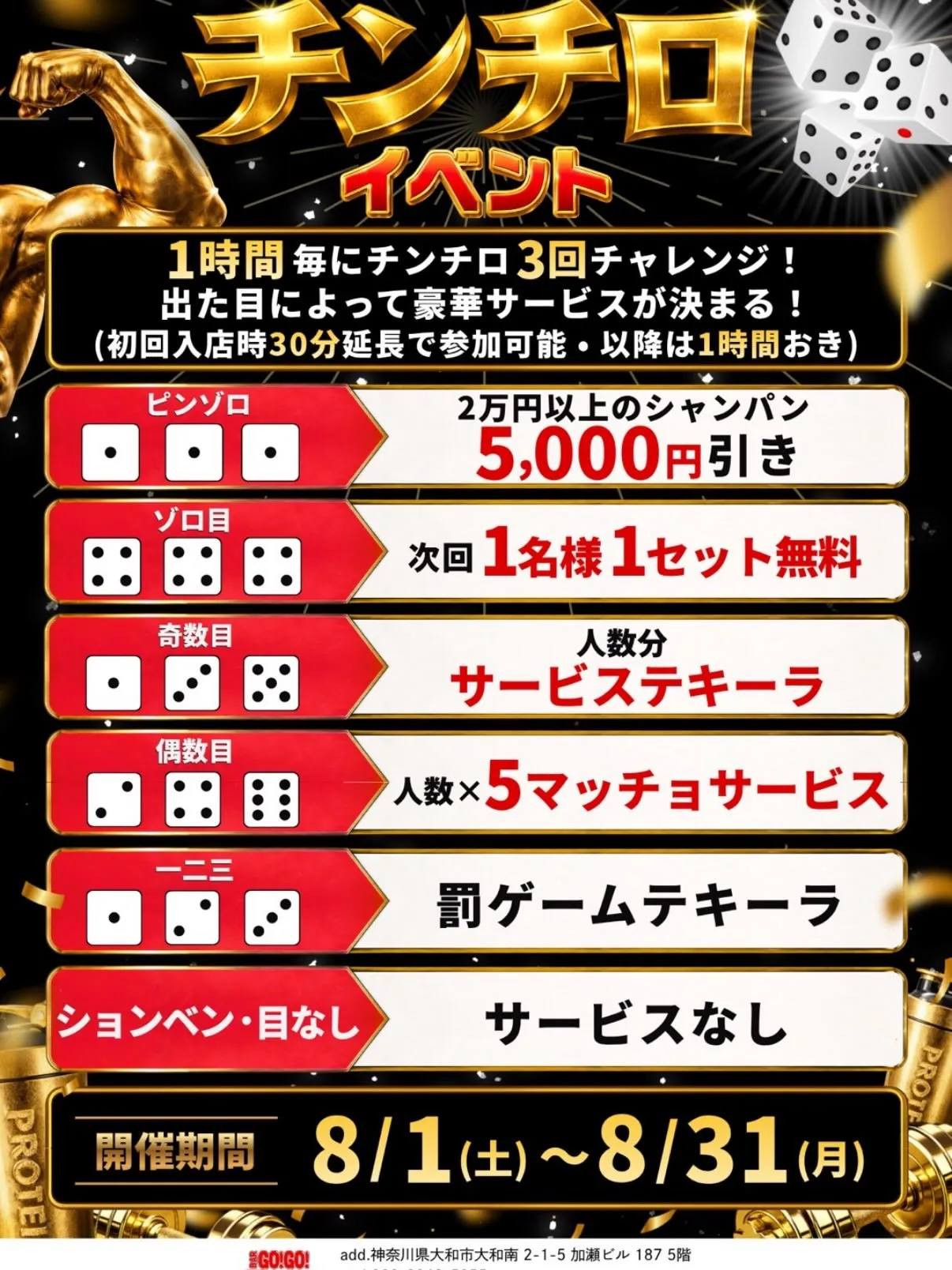 8月のイベントになりマッチョ